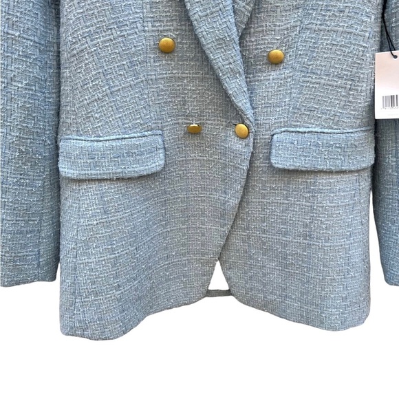 Jason Wu Pastel Blue Double Breasted Tweed Jacket Gold Buttons Size S NWT - Picture 6 of 14